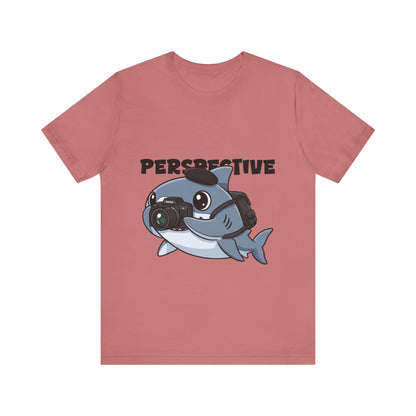 Camera Shark Tee, Fun Graphic T-Shirt for Photographers, Gift for Shark Lovers, Casual Wear, Unique Pet-Themed Apparel