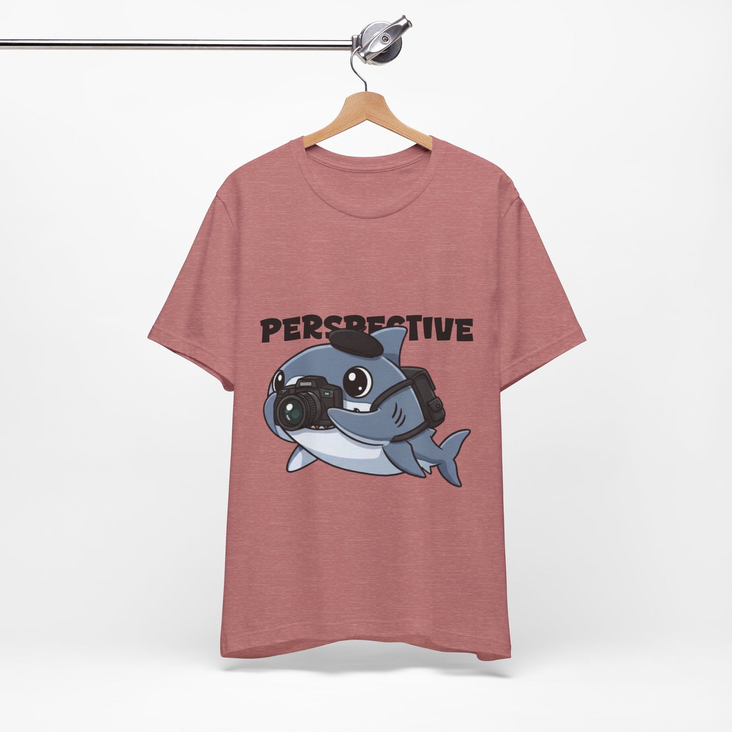 Camera Shark Tee, Fun Graphic T-Shirt for Photographers, Gift for Shark Lovers, Casual Wear, Unique Pet-Themed Apparel