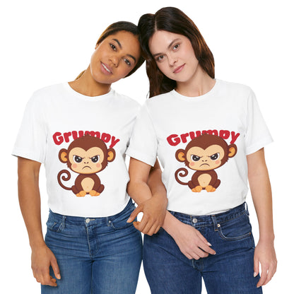Grumpy Monkey T-Shirt | Fun Unisex Tee for Animal Lovers, Gifts for Kids, Birthday Apparel, Cute Casual Wear, Monkey Lover Gift