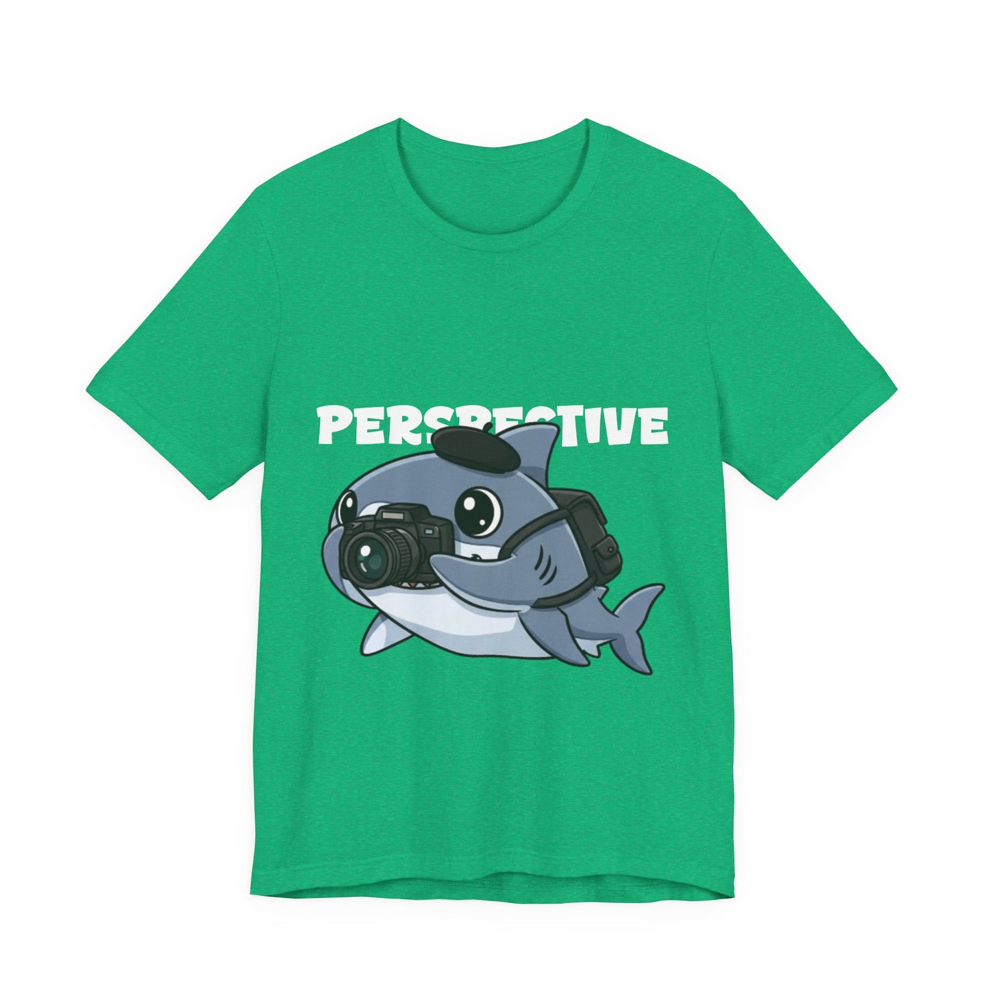 Camera Shark Tee, Fun Graphic T-Shirt for Photographers, Gift for Shark Lovers, Casual Wear, Unique Pet-Themed Apparel