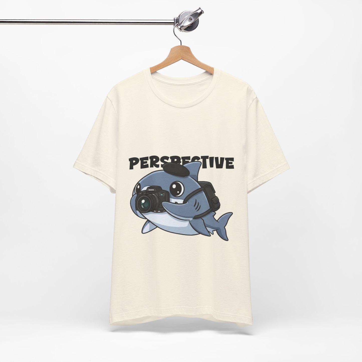 Camera Shark Tee, Fun Graphic T-Shirt for Photographers, Gift for Shark Lovers, Casual Wear, Unique Pet-Themed Apparel
