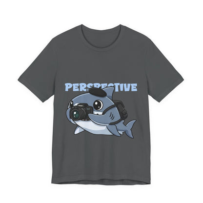 Camera Shark Tee, Fun Graphic T-Shirt for Photographers, Gift for Shark Lovers, Casual Wear, Unique Pet-Themed Apparel
