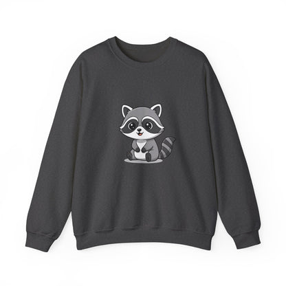 Cute Raccoon Crewneck Sweatshirt, Cozy Unisex Pullover, Animal Lover Gift, Soft Fall Graphic Sweatshirt