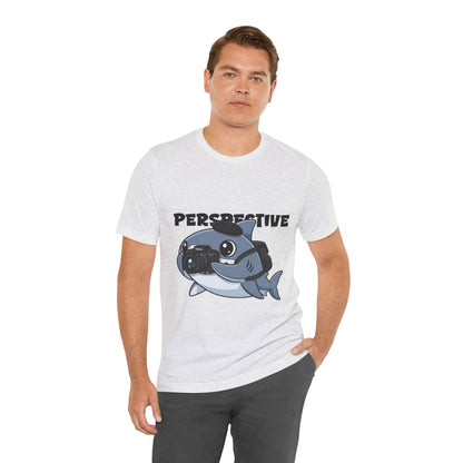 Camera Shark Tee, Fun Graphic T-Shirt for Photographers, Gift for Shark Lovers, Casual Wear, Unique Pet-Themed Apparel