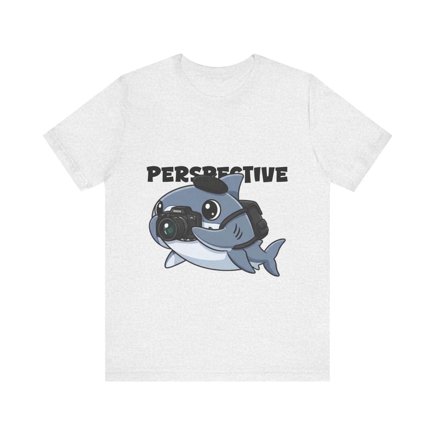 Camera Shark Tee, Fun Graphic T-Shirt for Photographers, Gift for Shark Lovers, Casual Wear, Unique Pet-Themed Apparel