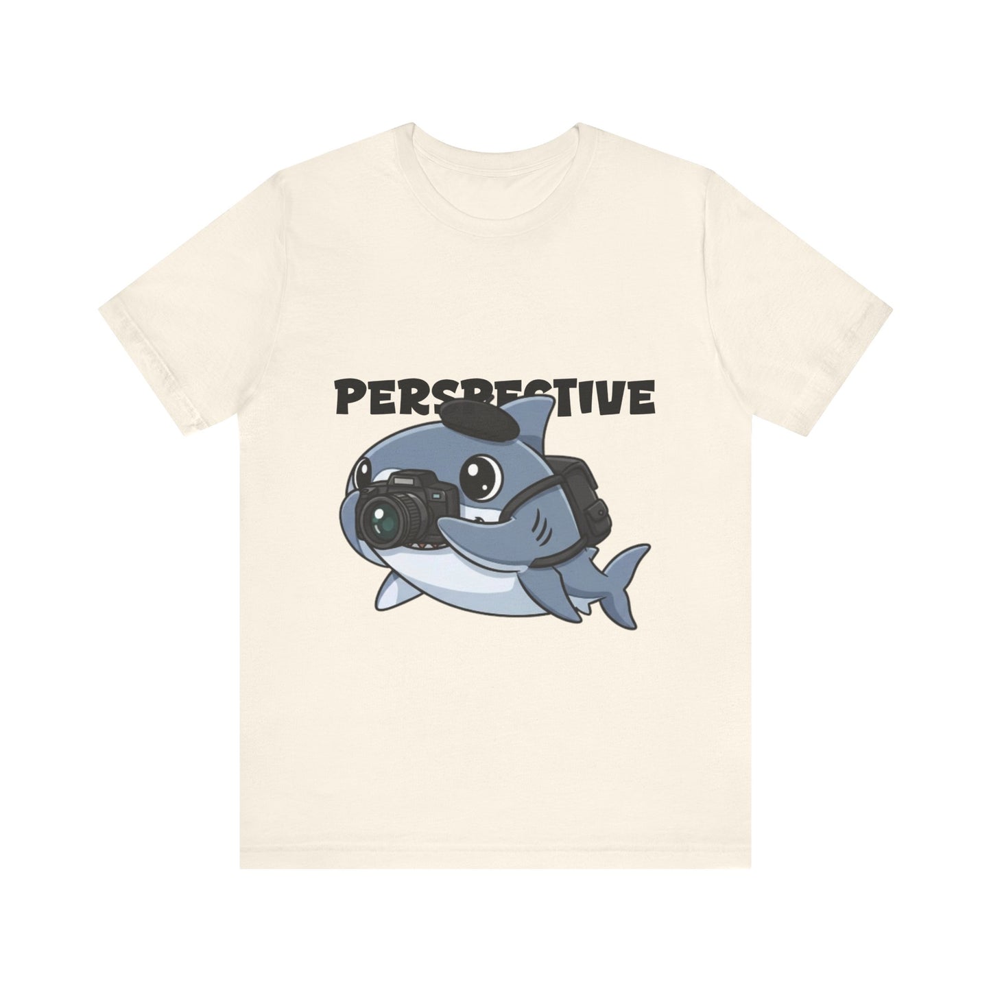 Camera Shark Tee, Fun Graphic T-Shirt for Photographers, Gift for Shark Lovers, Casual Wear, Unique Pet-Themed Apparel