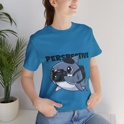 Camera Shark Tee, Fun Graphic T-Shirt for Photographers, Gift for Shark Lovers, Casual Wear, Unique Pet-Themed Apparel
