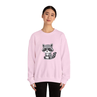 Cute Raccoon Crewneck Sweatshirt, Cozy Unisex Pullover, Animal Lover Gift, Soft Fall Graphic Sweatshirt