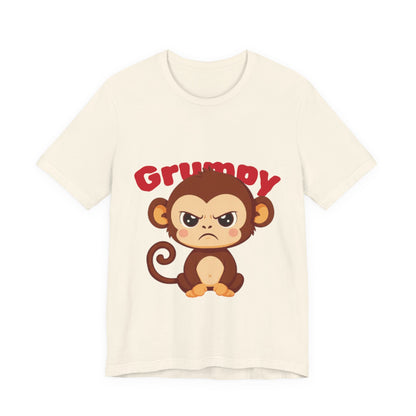 Grumpy Monkey T-Shirt | Fun Unisex Tee for Animal Lovers, Gifts for Kids, Birthday Apparel, Cute Casual Wear, Monkey Lover Gift