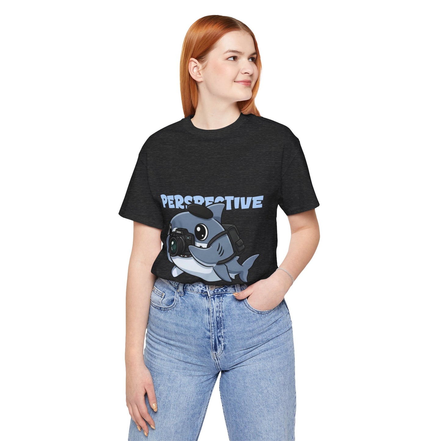 Camera Shark Tee, Fun Graphic T-Shirt for Photographers, Gift for Shark Lovers, Casual Wear, Unique Pet-Themed Apparel