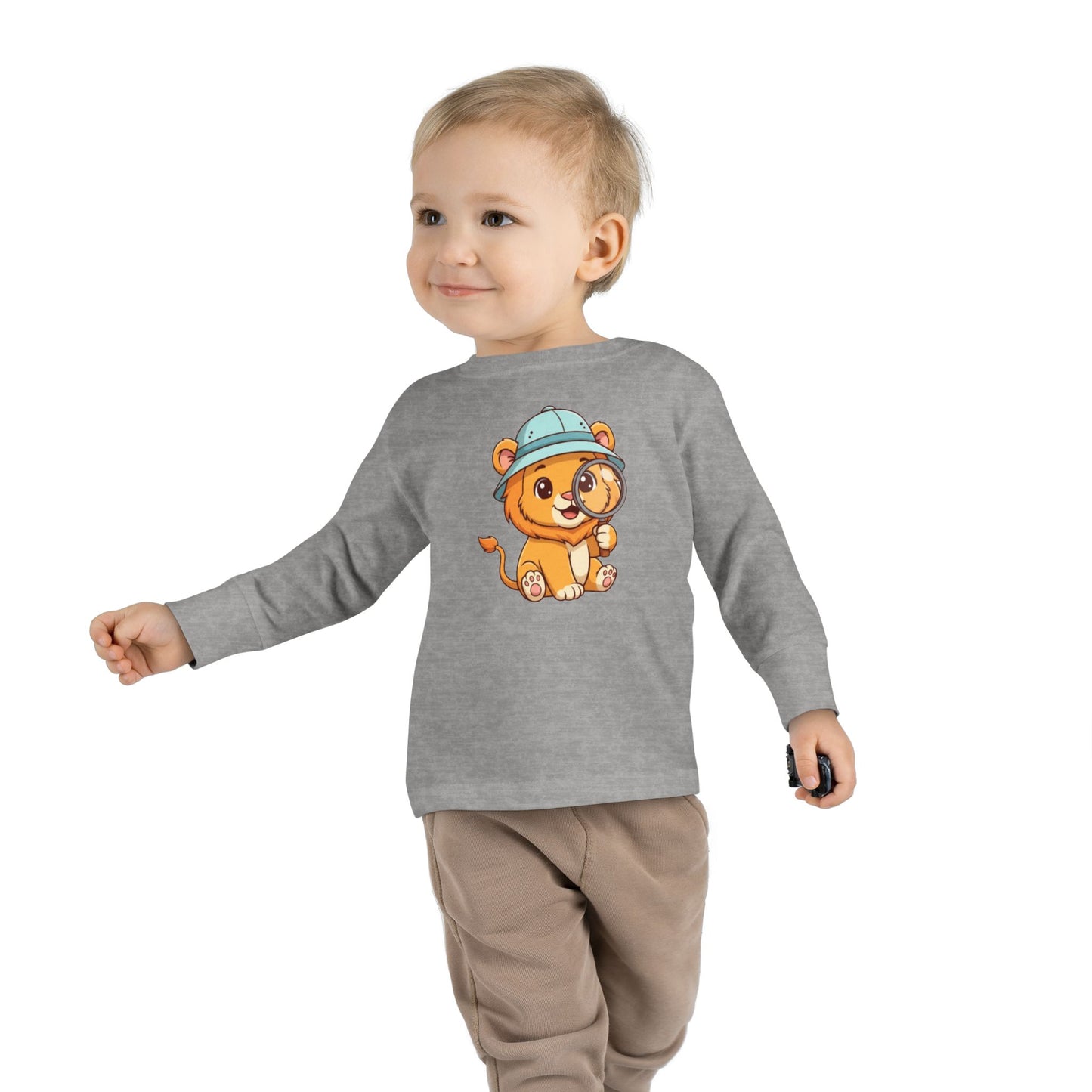 Adorable Toddler Lion Explorer Long Sleeve Tee