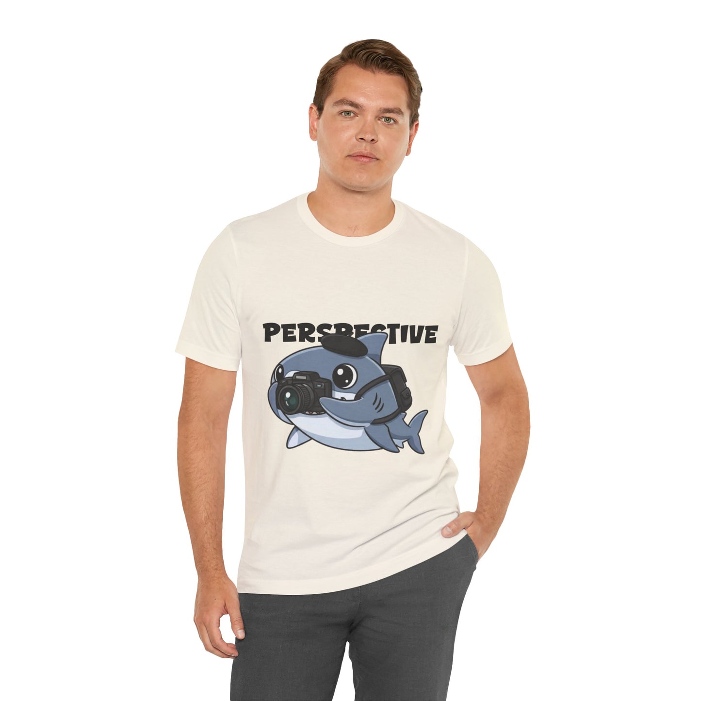 Camera Shark Tee, Fun Graphic T-Shirt for Photographers, Gift for Shark Lovers, Casual Wear, Unique Pet-Themed Apparel