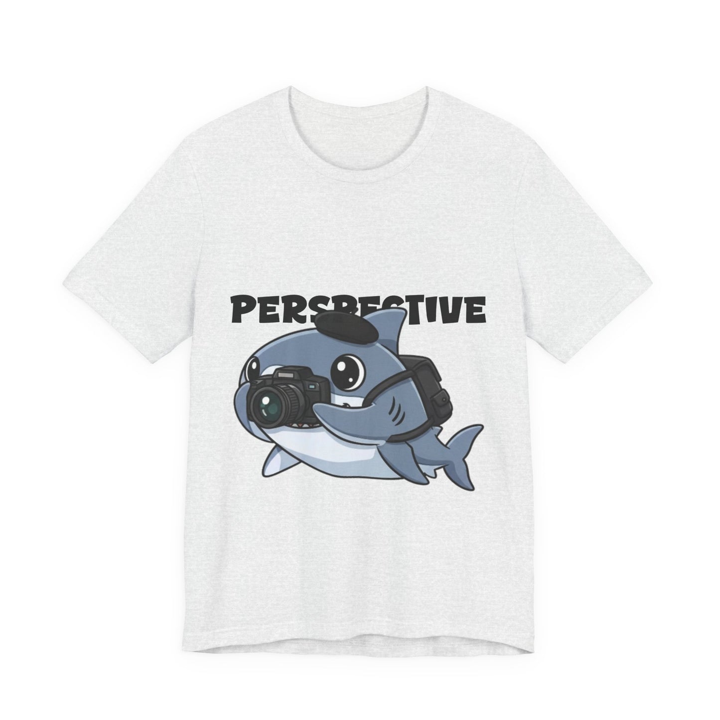 Camera Shark Tee, Fun Graphic T-Shirt for Photographers, Gift for Shark Lovers, Casual Wear, Unique Pet-Themed Apparel