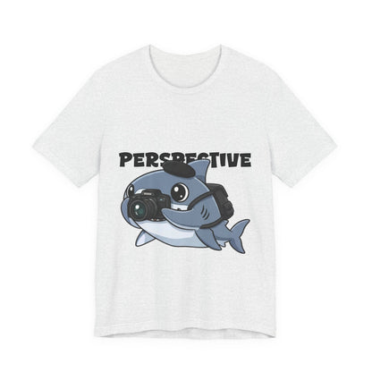 Camera Shark Tee, Fun Graphic T-Shirt for Photographers, Gift for Shark Lovers, Casual Wear, Unique Pet-Themed Apparel