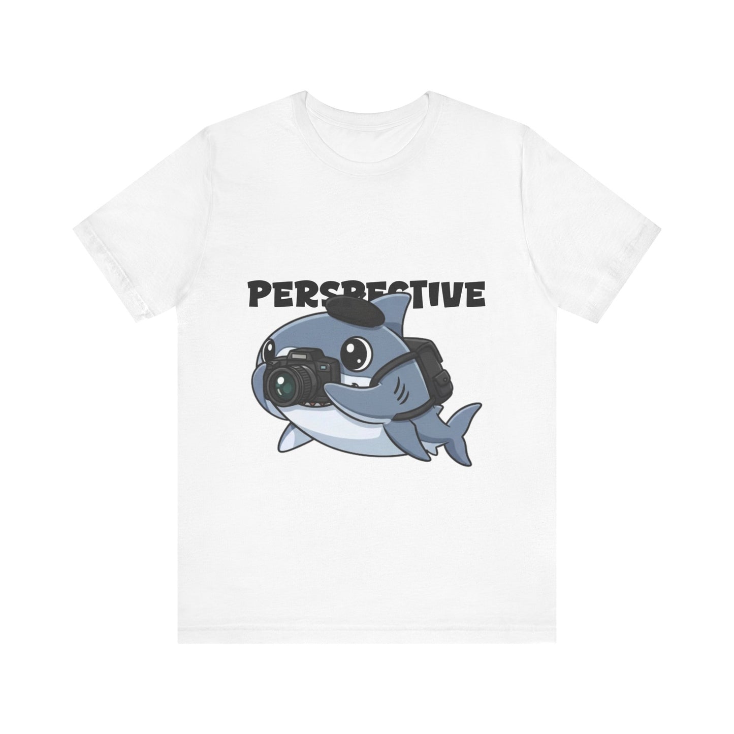 Camera Shark Tee, Fun Graphic T-Shirt for Photographers, Gift for Shark Lovers, Casual Wear, Unique Pet-Themed Apparel