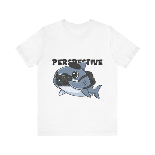 Camera Shark Tee, Fun Graphic T-Shirt for Photographers, Gift for Shark Lovers, Casual Wear, Unique Pet-Themed Apparel