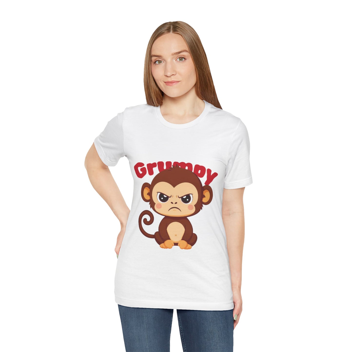 Grumpy Monkey T-Shirt | Fun Unisex Tee for Animal Lovers, Gifts for Kids, Birthday Apparel, Cute Casual Wear, Monkey Lover Gift