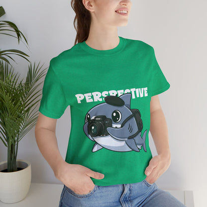 Camera Shark Tee, Fun Graphic T-Shirt for Photographers, Gift for Shark Lovers, Casual Wear, Unique Pet-Themed Apparel