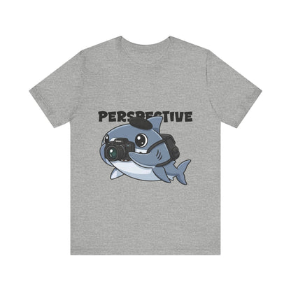 Camera Shark Tee, Fun Graphic T-Shirt for Photographers, Gift for Shark Lovers, Casual Wear, Unique Pet-Themed Apparel