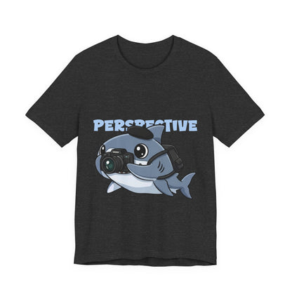 Camera Shark Tee, Fun Graphic T-Shirt for Photographers, Gift for Shark Lovers, Casual Wear, Unique Pet-Themed Apparel