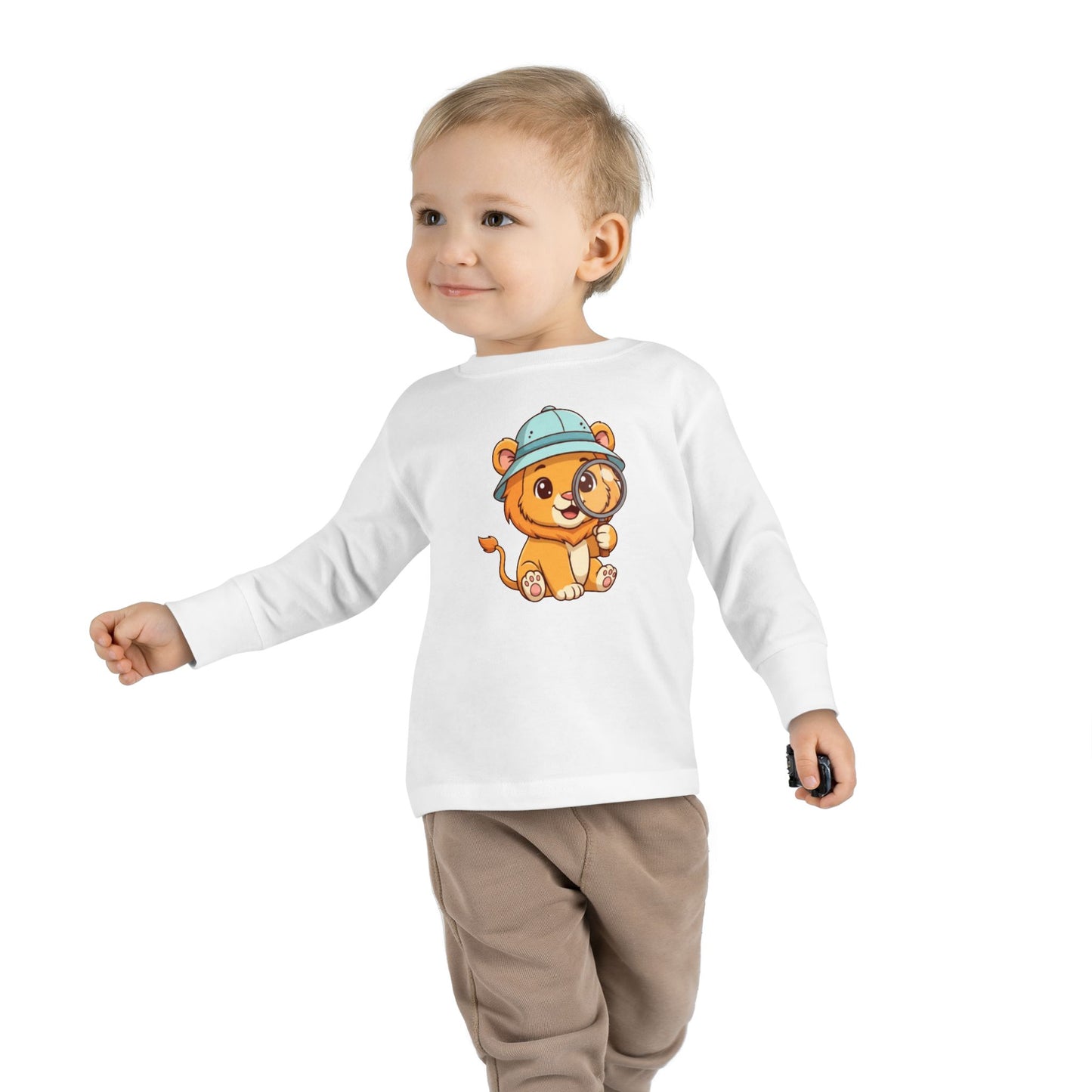 Adorable Toddler Lion Explorer Long Sleeve Tee