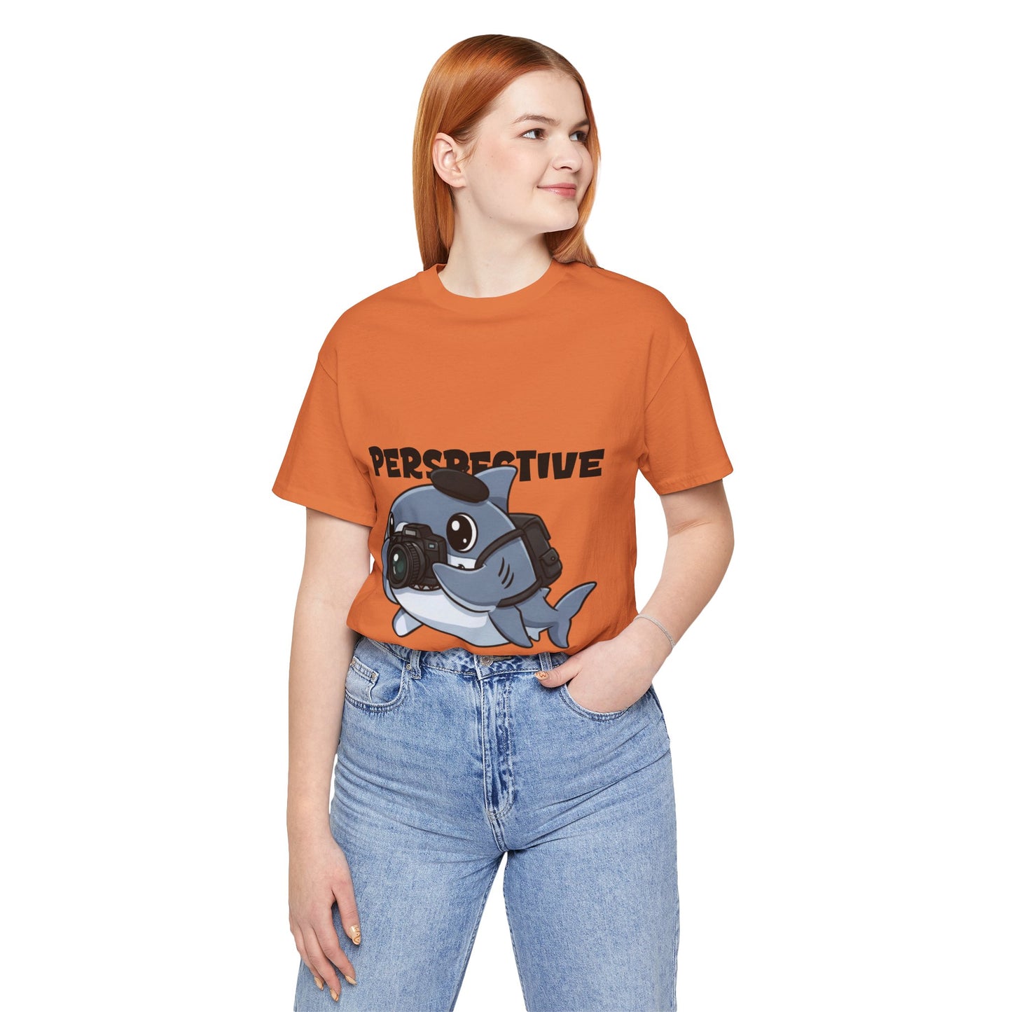 Camera Shark Tee, Fun Graphic T-Shirt for Photographers, Gift for Shark Lovers, Casual Wear, Unique Pet-Themed Apparel