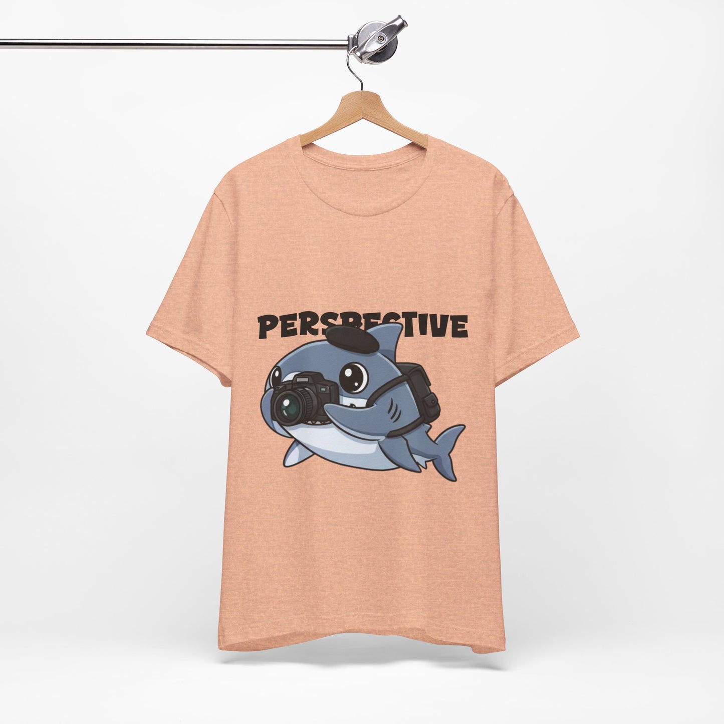 Camera Shark Tee, Fun Graphic T-Shirt for Photographers, Gift for Shark Lovers, Casual Wear, Unique Pet-Themed Apparel