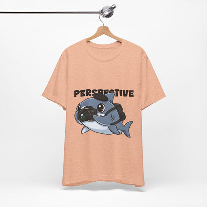 Camera Shark Tee, Fun Graphic T-Shirt for Photographers, Gift for Shark Lovers, Casual Wear, Unique Pet-Themed Apparel