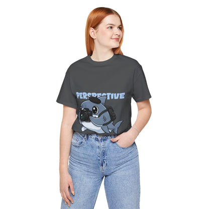 Camera Shark Tee, Fun Graphic T-Shirt for Photographers, Gift for Shark Lovers, Casual Wear, Unique Pet-Themed Apparel