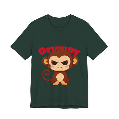 Grumpy Monkey T-Shirt | Fun Unisex Tee for Animal Lovers, Gifts for Kids, Birthday Apparel, Cute Casual Wear, Monkey Lover Gift