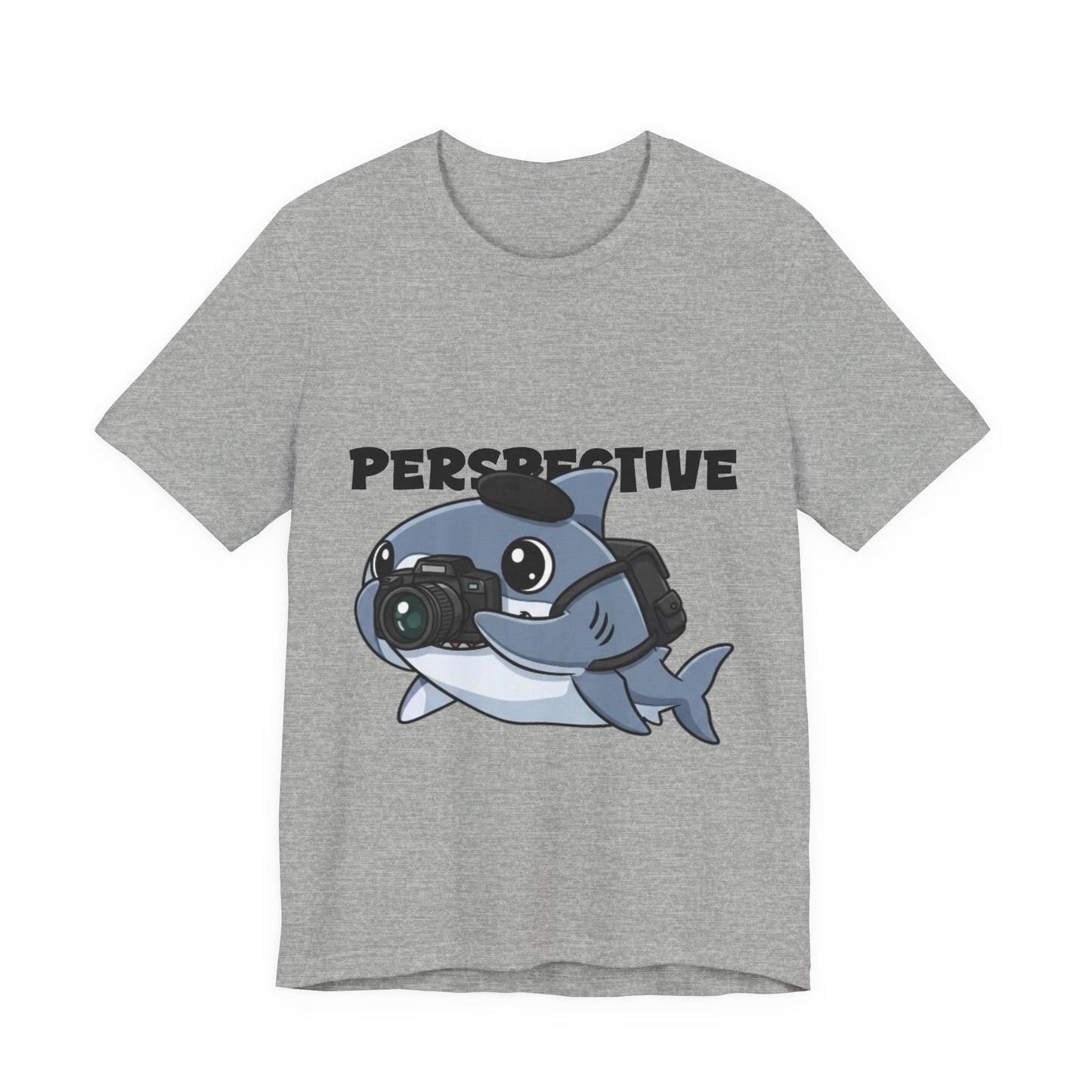 Camera Shark Tee, Fun Graphic T-Shirt for Photographers, Gift for Shark Lovers, Casual Wear, Unique Pet-Themed Apparel