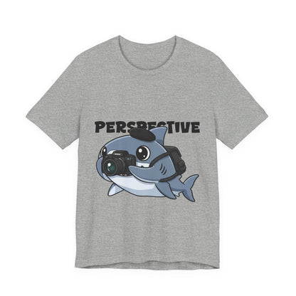 Camera Shark Tee, Fun Graphic T-Shirt for Photographers, Gift for Shark Lovers, Casual Wear, Unique Pet-Themed Apparel