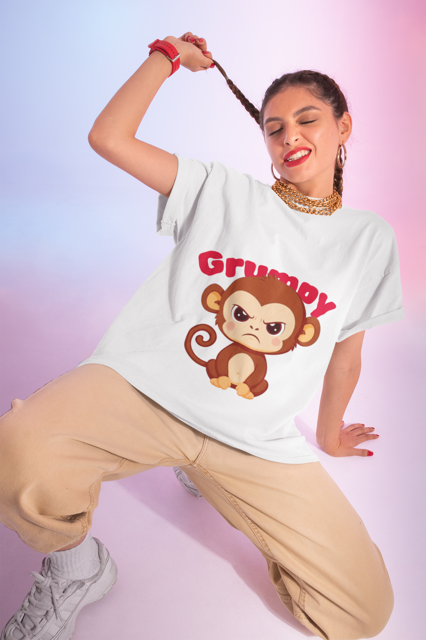 Grumpy Monkey T-Shirt | Fun Unisex Tee for Animal Lovers, Gifts for Kids, Birthday Apparel, Cute Casual Wear, Monkey Lover Gift