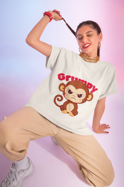 Grumpy Monkey T-Shirt | Fun Unisex Tee for Animal Lovers, Gifts for Kids, Birthday Apparel, Cute Casual Wear, Monkey Lover Gift