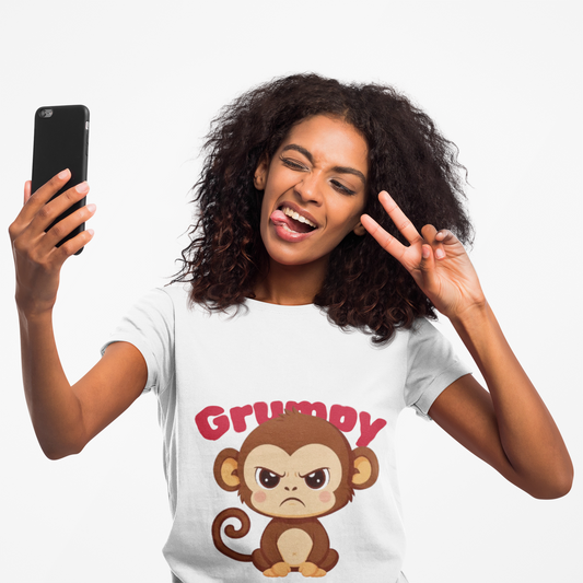 Grumpy Monkey T-Shirt | Fun Unisex Tee for Animal Lovers, Gifts for Kids, Birthday Apparel, Cute Casual Wear, Monkey Lover Gift