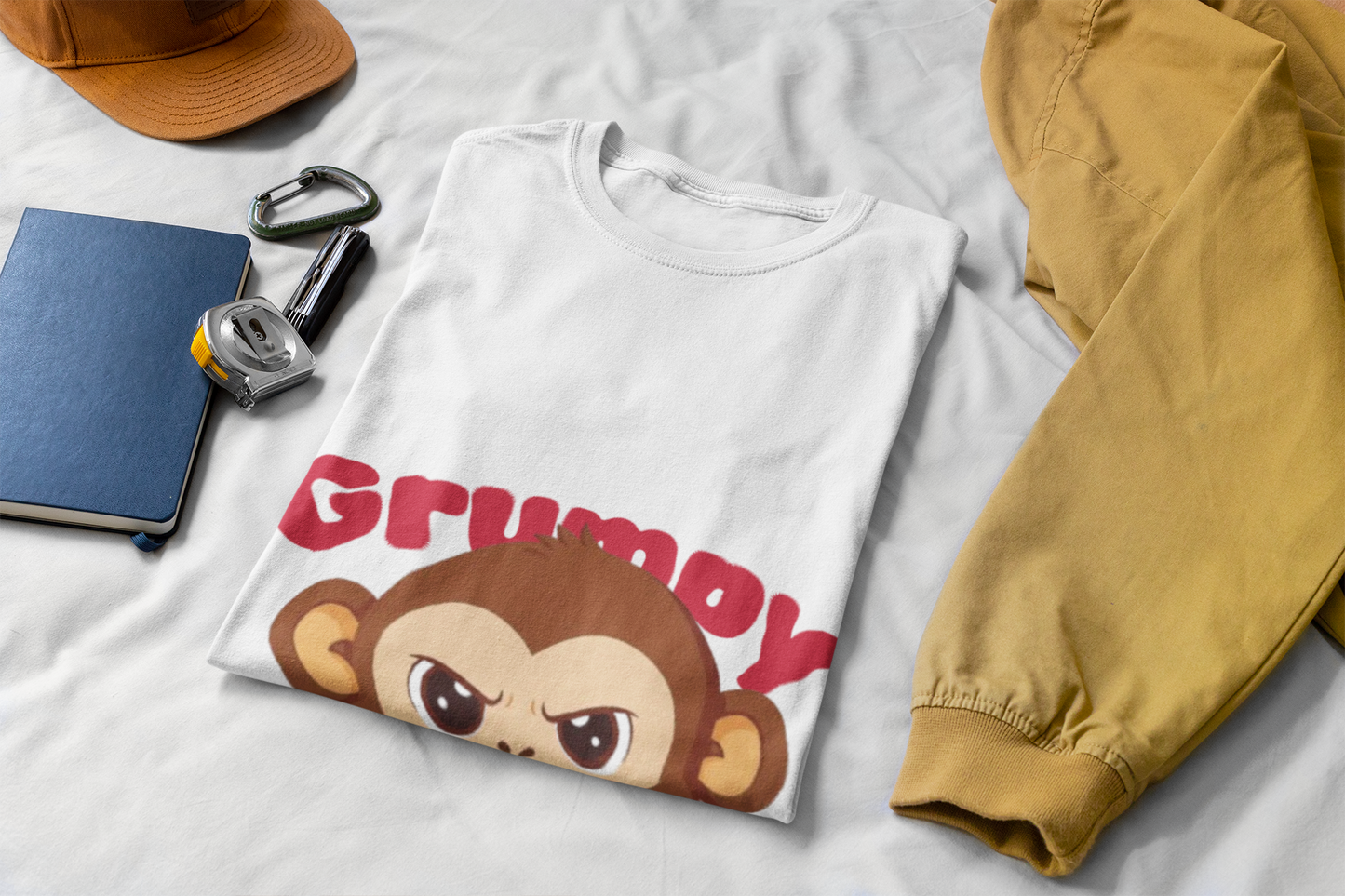 Grumpy Monkey T-Shirt | Fun Unisex Tee for Animal Lovers, Gifts for Kids, Birthday Apparel, Cute Casual Wear, Monkey Lover Gift