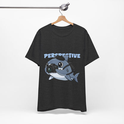 Camera Shark Tee, Fun Graphic T-Shirt for Photographers, Gift for Shark Lovers, Casual Wear, Unique Pet-Themed Apparel