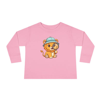 Adorable Toddler Lion Explorer Long Sleeve Tee