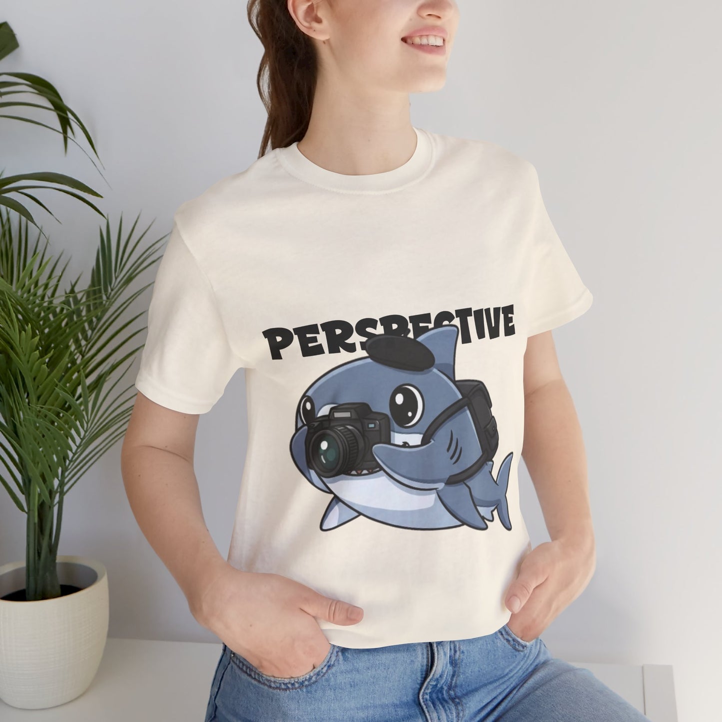 Camera Shark Tee, Fun Graphic T-Shirt for Photographers, Gift for Shark Lovers, Casual Wear, Unique Pet-Themed Apparel