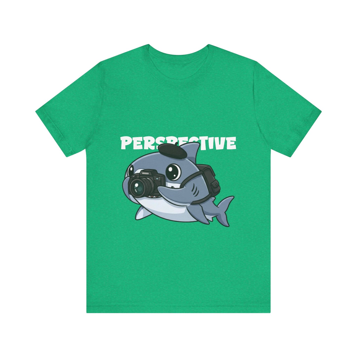 Camera Shark Tee, Fun Graphic T-Shirt for Photographers, Gift for Shark Lovers, Casual Wear, Unique Pet-Themed Apparel