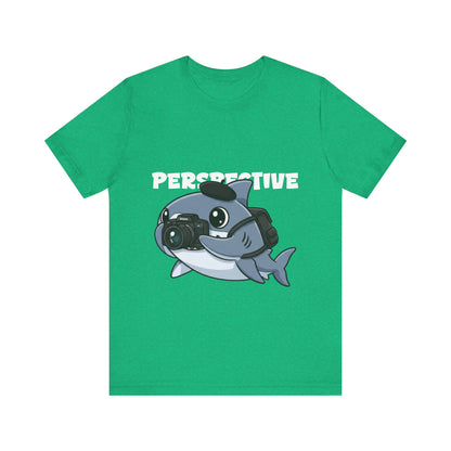 Camera Shark Tee, Fun Graphic T-Shirt for Photographers, Gift for Shark Lovers, Casual Wear, Unique Pet-Themed Apparel