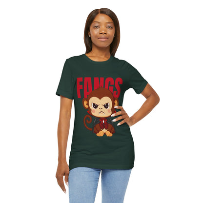 'Fangs' Monkey - Halloween T-Shirt - Fun Graphic T-Shirt, Halloween Costume, Gift for Kids, Animal Lover Apparel, Casual Wear