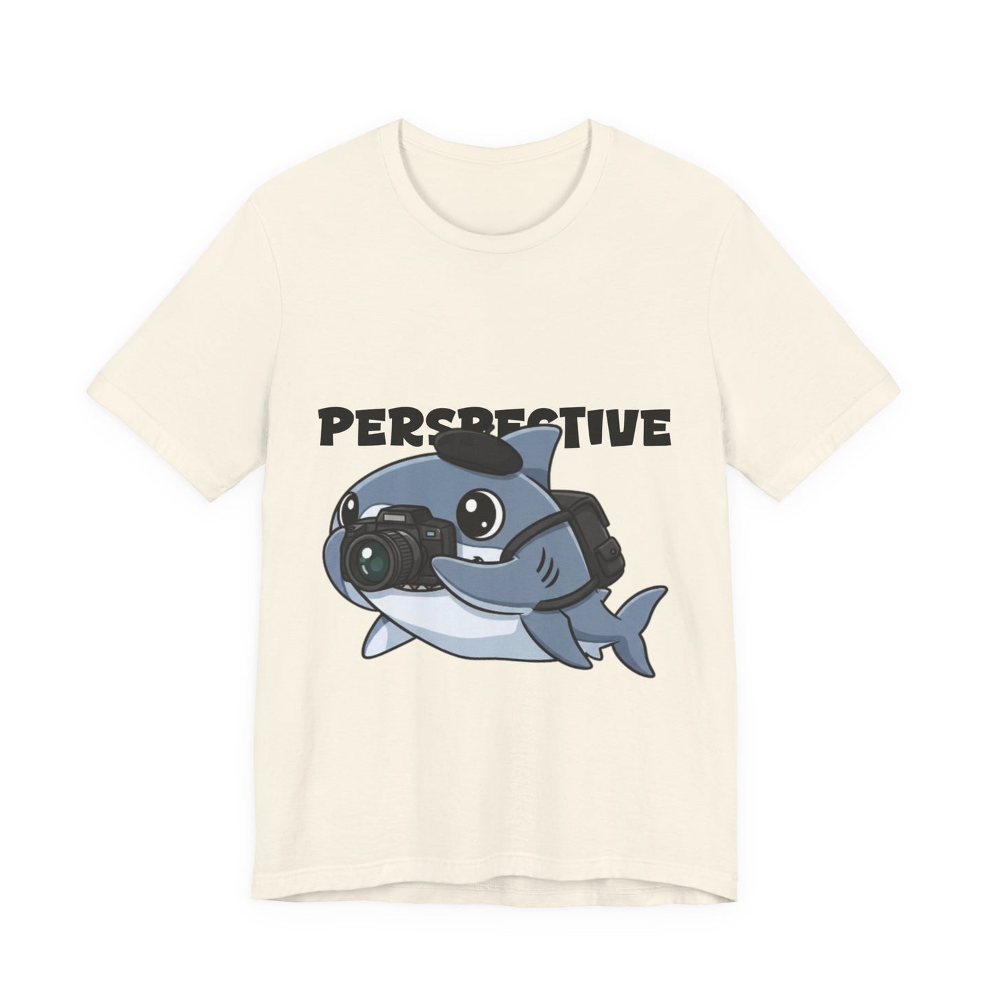 Camera Shark Tee, Fun Graphic T-Shirt for Photographers, Gift for Shark Lovers, Casual Wear, Unique Pet-Themed Apparel