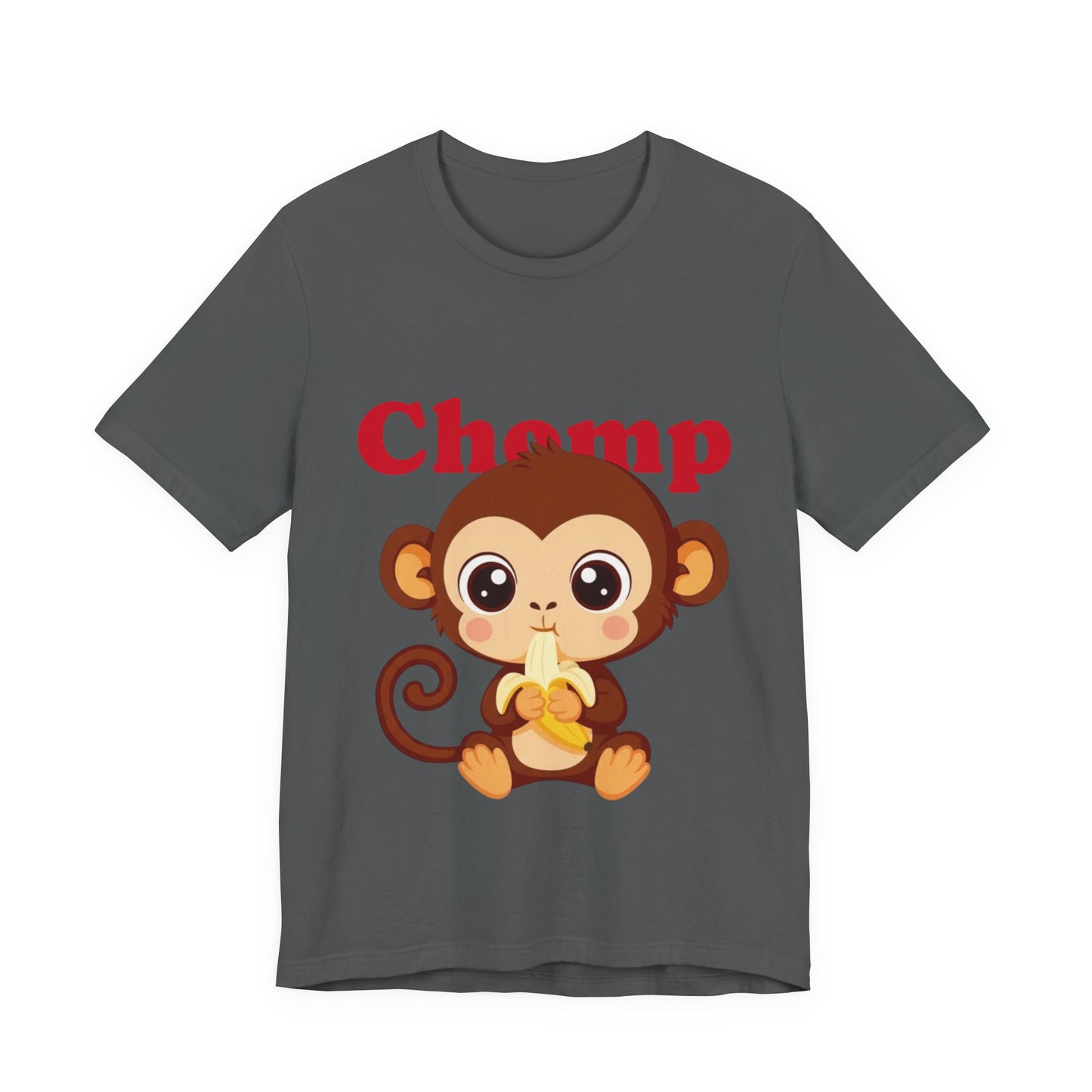 Cute Monkey Tee, Chomp Short Sleeve T-Shirt, Funny Animal Shirt, Unique Gift for Kids, Birthday Outfit, Fun Casual Wear