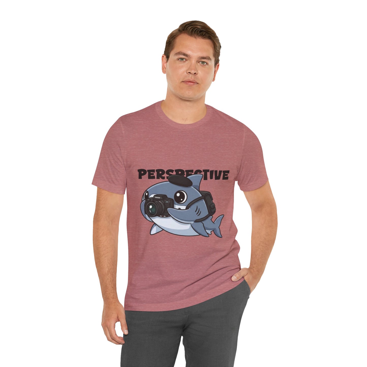 Camera Shark Tee, Fun Graphic T-Shirt for Photographers, Gift for Shark Lovers, Casual Wear, Unique Pet-Themed Apparel