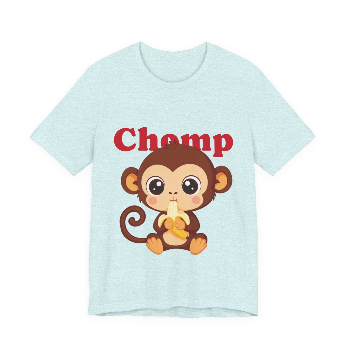 Cute Monkey Tee, Chomp Short Sleeve T-Shirt, Funny Animal Shirt, Unique Gift for Kids, Birthday Outfit, Fun Casual Wear