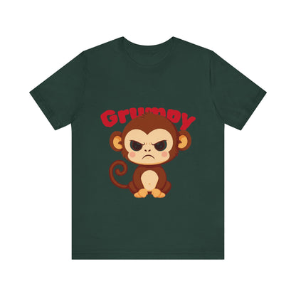 Grumpy Monkey T-Shirt | Fun Unisex Tee for Animal Lovers, Gifts for Kids, Birthday Apparel, Cute Casual Wear, Monkey Lover Gift