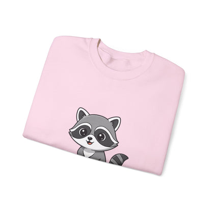 Cute Raccoon Crewneck Sweatshirt, Cozy Unisex Pullover, Animal Lover Gift, Soft Fall Graphic Sweatshirt