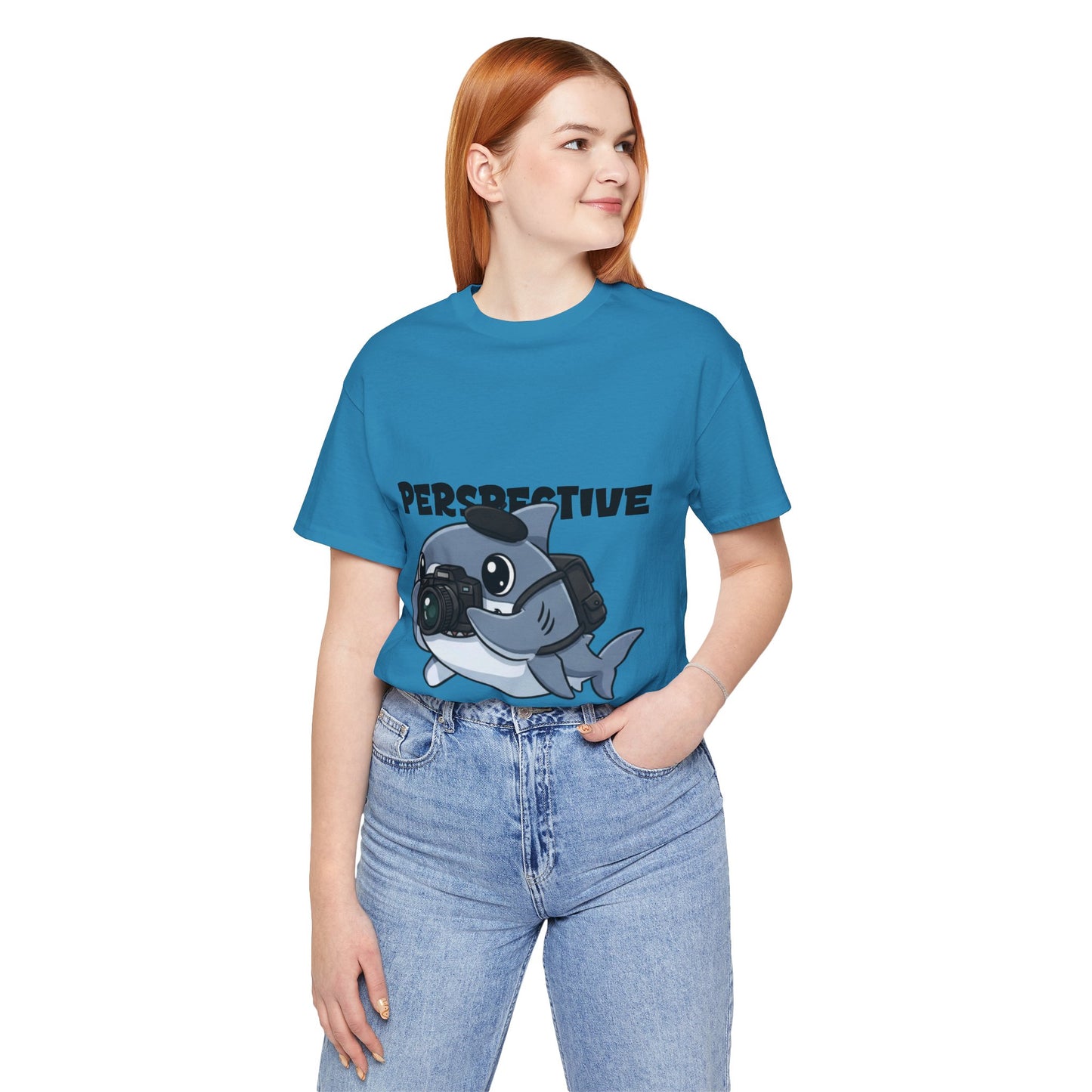 Camera Shark Tee, Fun Graphic T-Shirt for Photographers, Gift for Shark Lovers, Casual Wear, Unique Pet-Themed Apparel