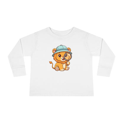 Adorable Toddler Lion Explorer Long Sleeve Tee
